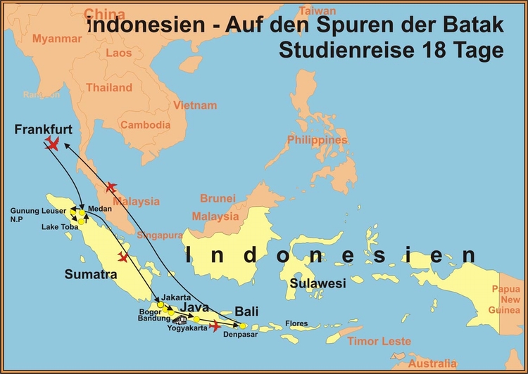 Indonesien Studienreise Karte