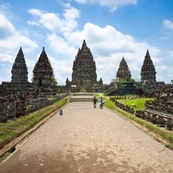 Die Hinduitische Tempelanlage in Prambanan gehört zum UNESCO Welterbe Indonesies.